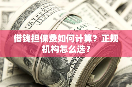 济南借钱担保费如何计算？正规机构怎么选？
