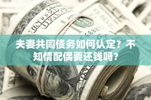 济南夫妻共同债务如何认定？不知情配偶要还钱吗？