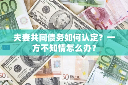 济南夫妻共同债务如何认定？一方不知情怎么办？